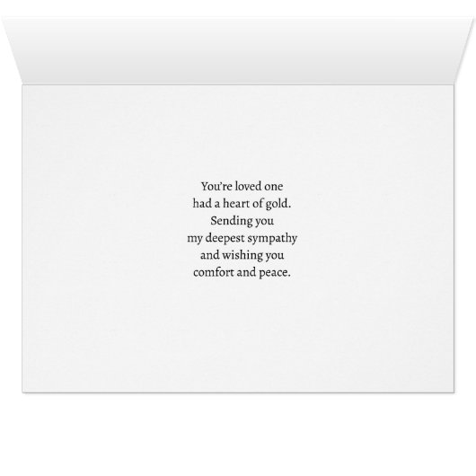 Beileid Ein Herz für goldene Kerzen und Erdnüsse (Innenansicht Horizontal (Unten))