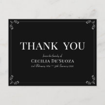 Beileid Elegant Simple Black Funeral Danke