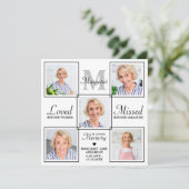 Beileid Elegante Foto Collage Gedenkfeier Beerdigu Dankeskarte (Stehend Vorderseite)