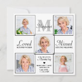 Beileid Elegante Foto Collage Gedenkfeier Beerdigu Dankeskarte (Vorderseite)