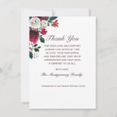 Beileid Elegante Rote Rose Blumenbeerdigung Foto Dankeskarte (Rückseite)