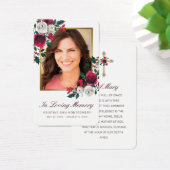 Beileid Elegante Rote Rose Cross Foto Gebetskarte (Schreibtisch)