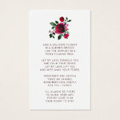 Beileid Elegante Rote Rose Gold Foto Gebetskarte (Rückseite)