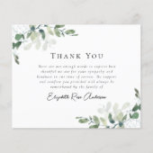 Beileid Eukalyptus Beerdigung Danke Karte (Vorderseite)