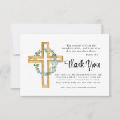 Beileid Eukalyptus Cross Beerdigung Dankeskarte (Vorderseite)