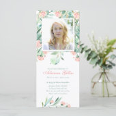 Beileid Eukalyptus Foto Beerdigung Dankeschön Kart (Stehend Vorderseite)