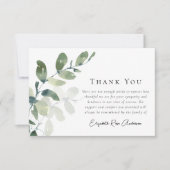Beileid Eukalyptus Funeral Dankeskarte (Vorderseite)