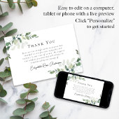 Beileid Eukalyptus Funeral Dankeskarte