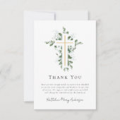 Beileid Eukalyptus Gold Cross Beerdigung Dankeskarte (Vorderseite)