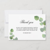 Beileid Eukalyptus grün Weißes Foto Dankeskarte (Vorderseite)