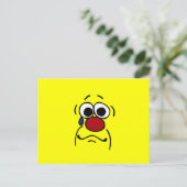 Beileid Face Grumpey Postkarte (Stehend Vorderseite)