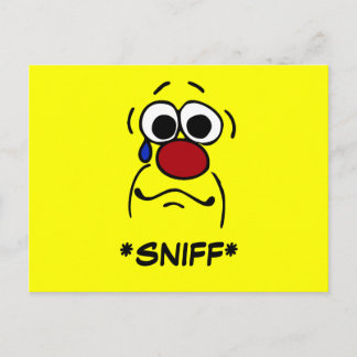 Beileid Face Grumpey Postkarte