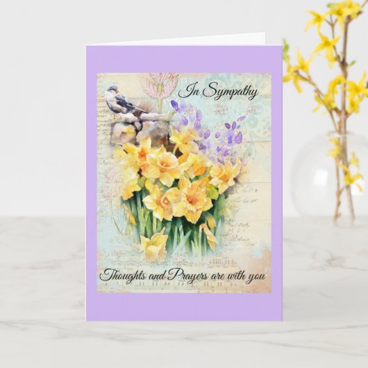 Beileid Faltkarte Karte (Gelbe Blume)