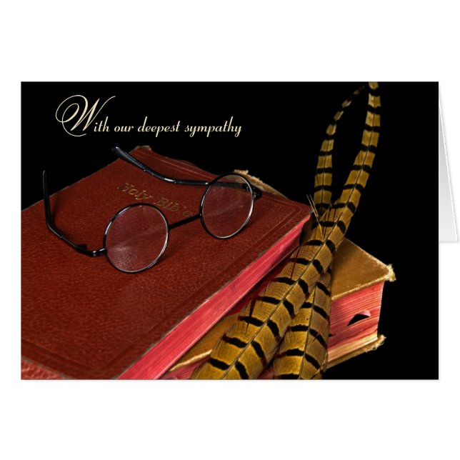 Beileid Federn auf der Bibel (Vorderseite (Horizontal))