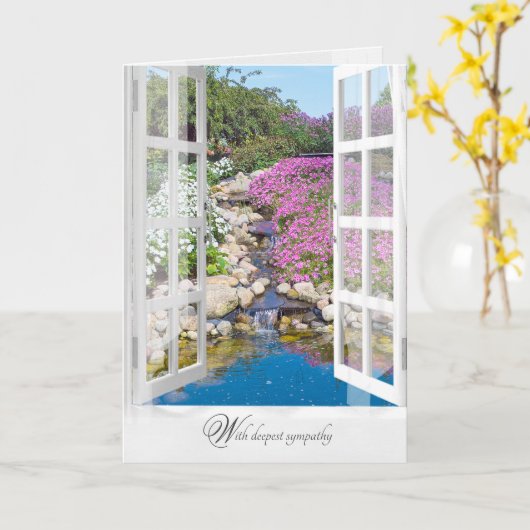 Beileid Felsgarten mit Wasserfällen Karte (Gelbe Blume)