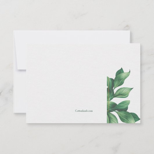 Beileid Foliage Danke Karte (Rückseite)