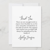 Beileid Foto Beerdigung Danke Karte (Rückseite)