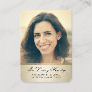 Beileid Foto Black Script Gold Bestattungskarte Visitenkarte