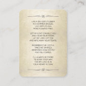 Beileid Foto Black Script Gold Bestattungskarte Visitenkarte (Rückseite)