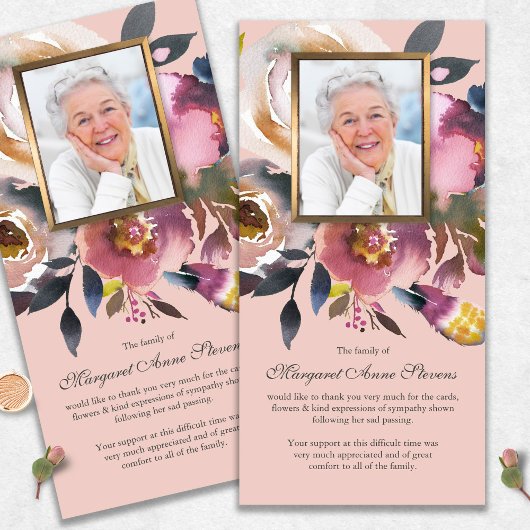 Beileid Foto Blumenbeerdigung Dankeschön Karten