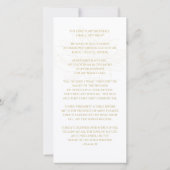 Beileid Foto Elegante Gold Script Beerdigung Gebet (Rückseite)