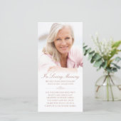 Beileid Foto Elegante Rose Gold Beerdigung Gebet (Stehend Vorderseite)
