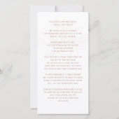 Beileid Foto Elegante Rose Gold Beerdigung Gebet (Rückseite)