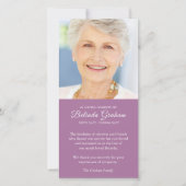 Beileid Foto Mulberry Beerdigung Danke Karten (Vorderseite)