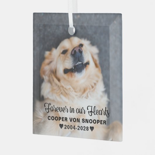 Beileid--Foto Ornament Aus Glas (Vorderseite links)