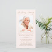 Beileid Foto Rosa Beerdigungskarte (Stehend Vorderseite)