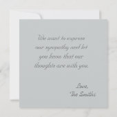 Beileid-Fotokarte Karte (Rückseite)