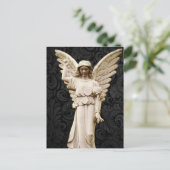 Beileid-Friedhof-Gedenkstätte Kummer Gothic Angel Postkarte (Stehend Vorderseite)
