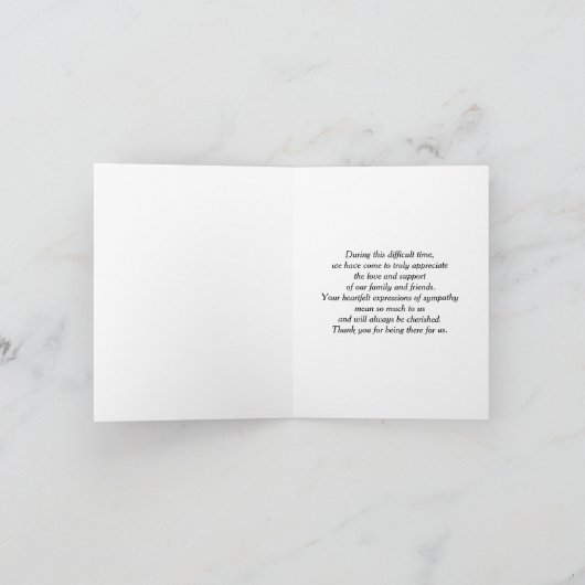 Beileid "friedlicher Ozean Morgen" dank Karte (Innenseite)