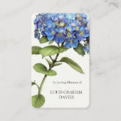 Beileid Funeral Blue Hydrangea Gebet Karten (Vorderseite)