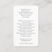 Beileid Funeral Blue Hydrangea Gebet Karten (Rückseite)