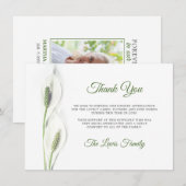 Beileid Funeral Calla Lily Blume Danke FOTO (Vorne/Hinten)