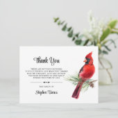 Beileid Funeral DANK IHNEN Kardinal Bird | FOTO Dankeskarte (Stehend Vorderseite)