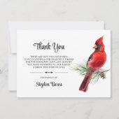 Beileid Funeral DANK IHNEN Kardinal Bird | FOTO Dankeskarte (Vorderseite)