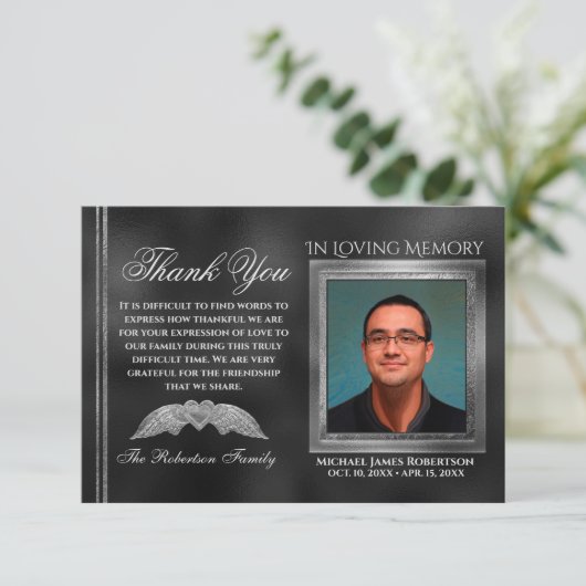 Beileid Funeral Foto DANKE (Stehend Vorderseite)