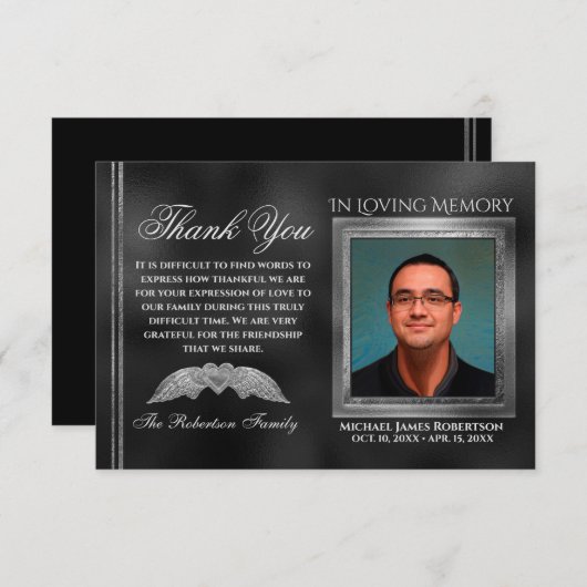 Beileid Funeral Foto DANKE (Vorne/Hinten)