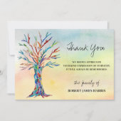 Beileid Funeral Memorial Tree Vielen Dank Dankeskarte (Vorderseite)