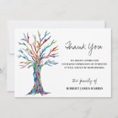 Beileid Funeral Memorial Tree Vielen Dank Dankeskarte (Vorderseite)