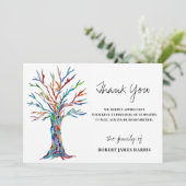 Beileid Funeral Memorial Tree Vielen Dank Dankeskarte (Stehend Vorderseite)