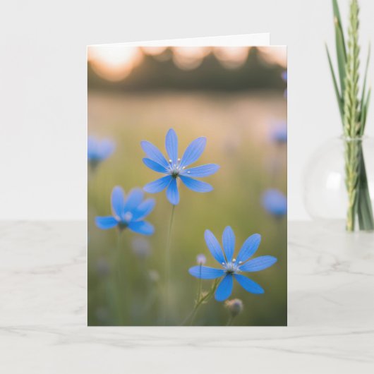 Beileid für blaue Wildblumen Karte (Vorderseite)