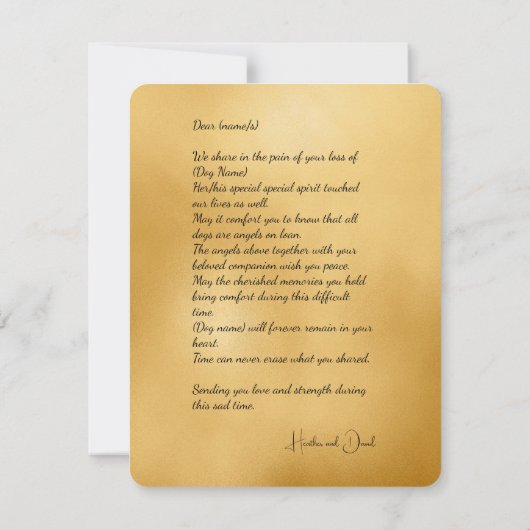 Beileid für den Loss White French Bulldog Angel Ar (Rückseite)