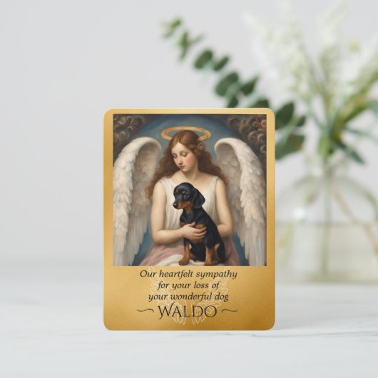 Beileid für den Verlust der geliebten Dackel Flach (Stehend Vorderseite)