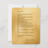 Beileid für den Verlust der geliebten Dackel Flach (Rückseite)