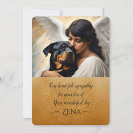 Beileid für den Verlust der Rottweiler Angel Art Einladung