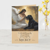 Beileid für den Verlust des schwarzen Labors Angel Karte (Gelbe Blume)