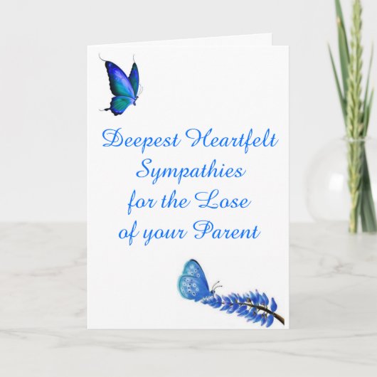 Beileid für den Verlust einer Elternkarte Karte (Vorderseite)